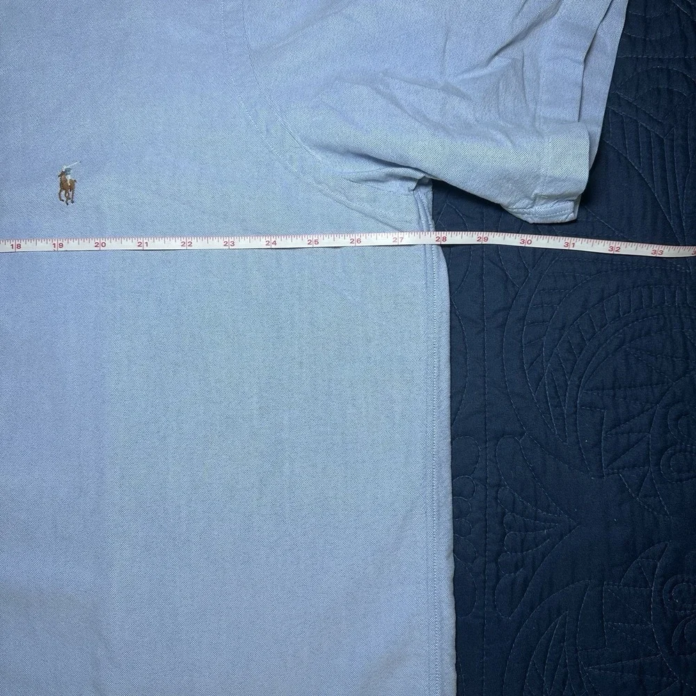 Polo Ralph Lauren Shirt Mens 1XB Blue Denim Chambray Short Sleeve Button Down